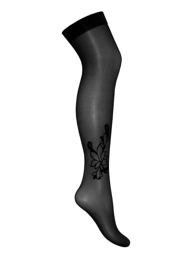 Pour - Çiçekli jartiyer Çorabı FUGU